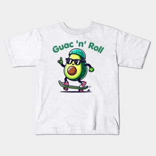 Avocada Guac 'n' Roll - Kawaii Kids T-Shirt